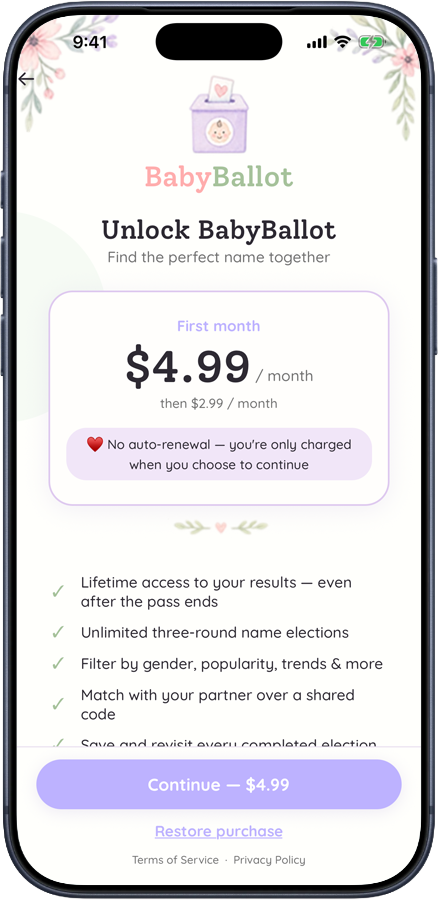 The plan screen showing the first-month price