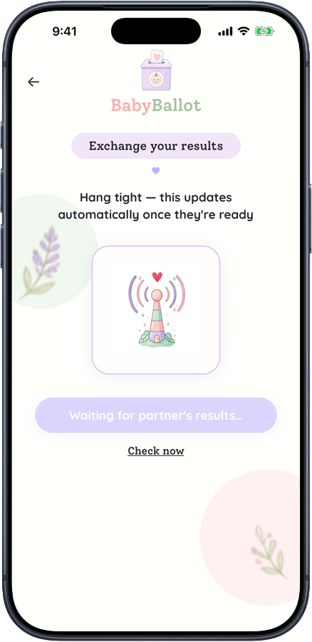 The Exchange your results screen while waiting